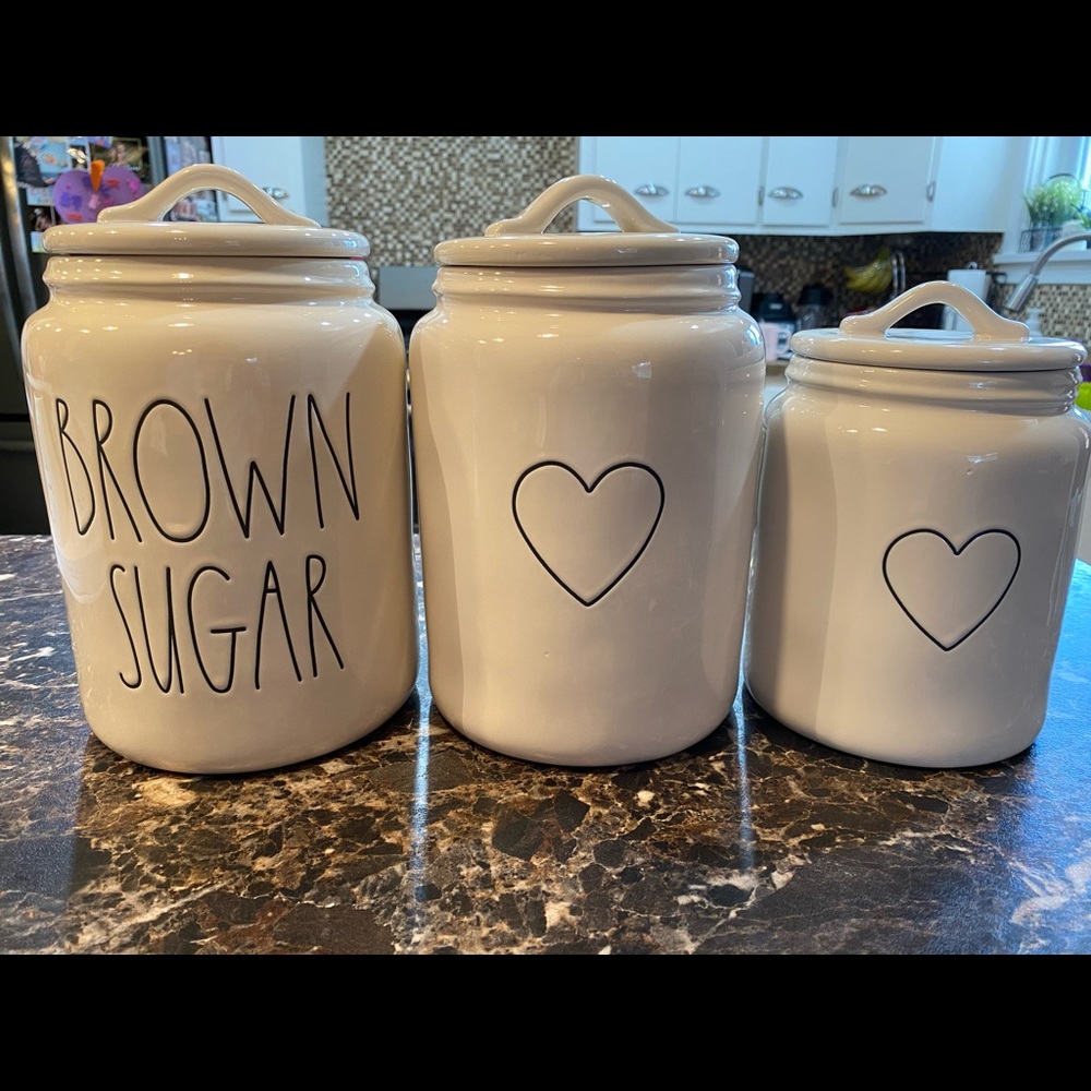 Rae Dunn Two Black Heart Canister SOLD SEPARATELY